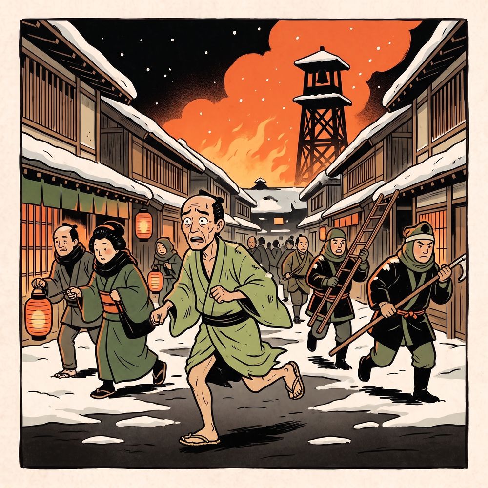 「富久」の一場面のイラスト